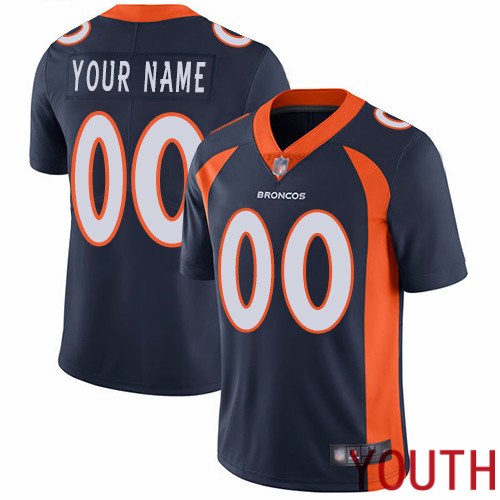 Youth Denver Broncos Customized Navy Blue Alternate Vapor Untouchable Custom Limited Football Jersey->customized nfl jersey->Custom Jersey